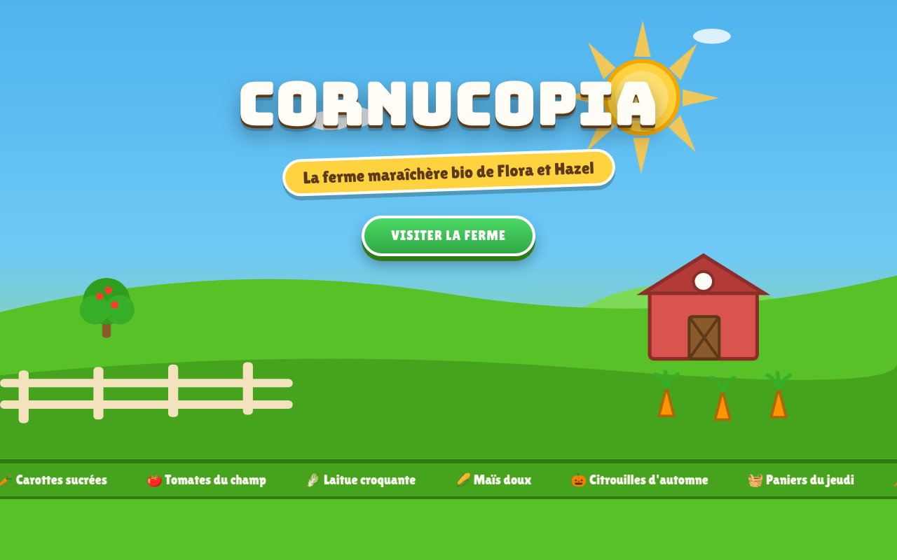 La boutique de Cornucopia servie par l'essaim, sur http://192.168.56.10 : le site existant de Flora, pas un WordPress vierge.
