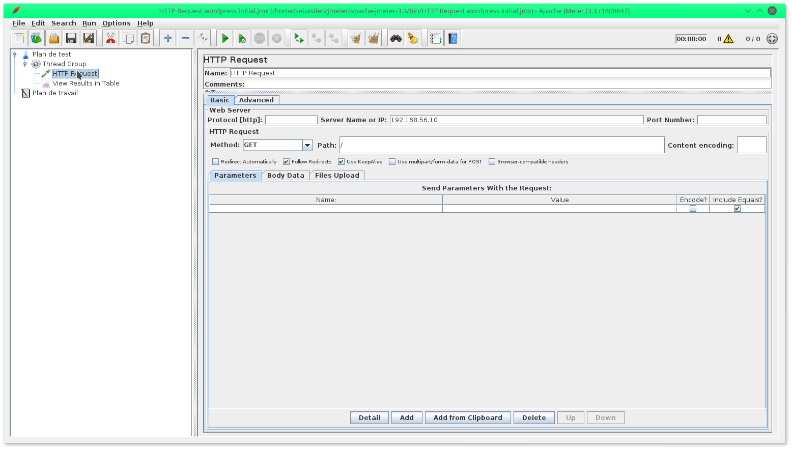 HTTP Request Sampler dans JMeter