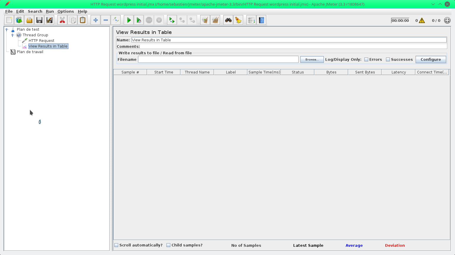 Listener View Results in Table dans JMeter
